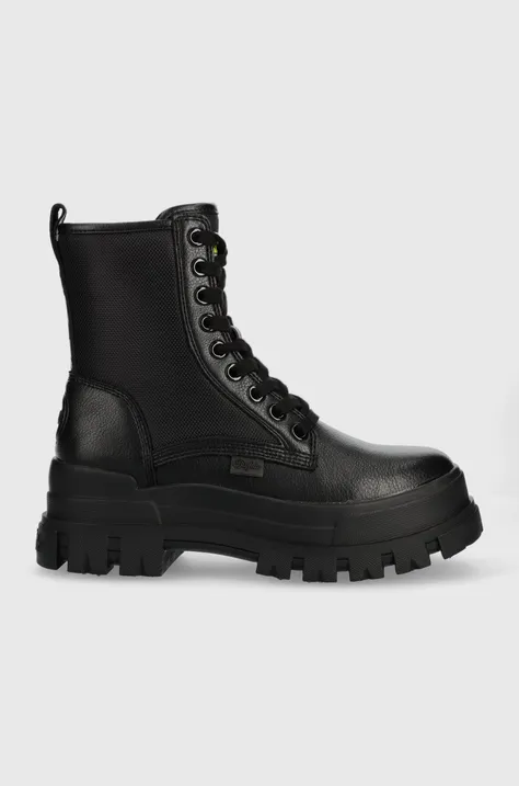 Čizme Buffalo aspha com2 za ženeboja: crna, s platformom