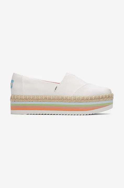 Εσπαντρίγιες Toms Canvas Rainbow Platform Rope High χρώμα: άσπρο