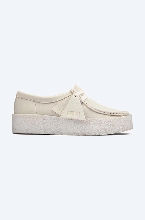 Semišové mokasíny Clarks Wallabee Cup White 26158152-CREME, béžová farba