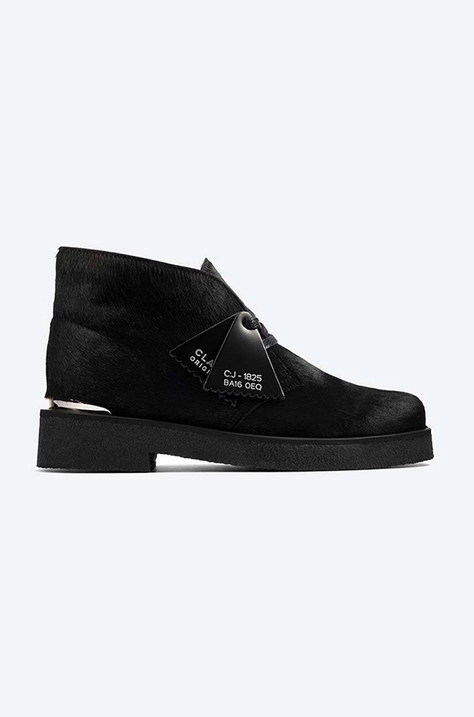 Замшевые ботинки Clarks Desert Boot женские цвет чёрный на плоском ходу 26162984-BLACK