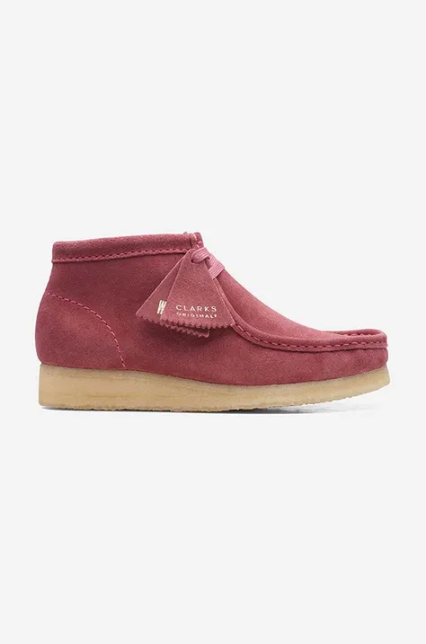 Σουέτ μπότες Clarks Wallabee Boot γυναικείες, χρώμα: ροζ 26168667 F326168667