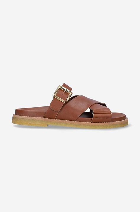 Clarks leather sliders Desert Cross brown color 26164393