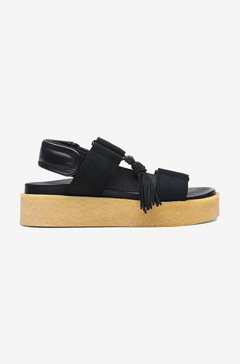 Clarks leather sandals Crepe women's black color 26164515