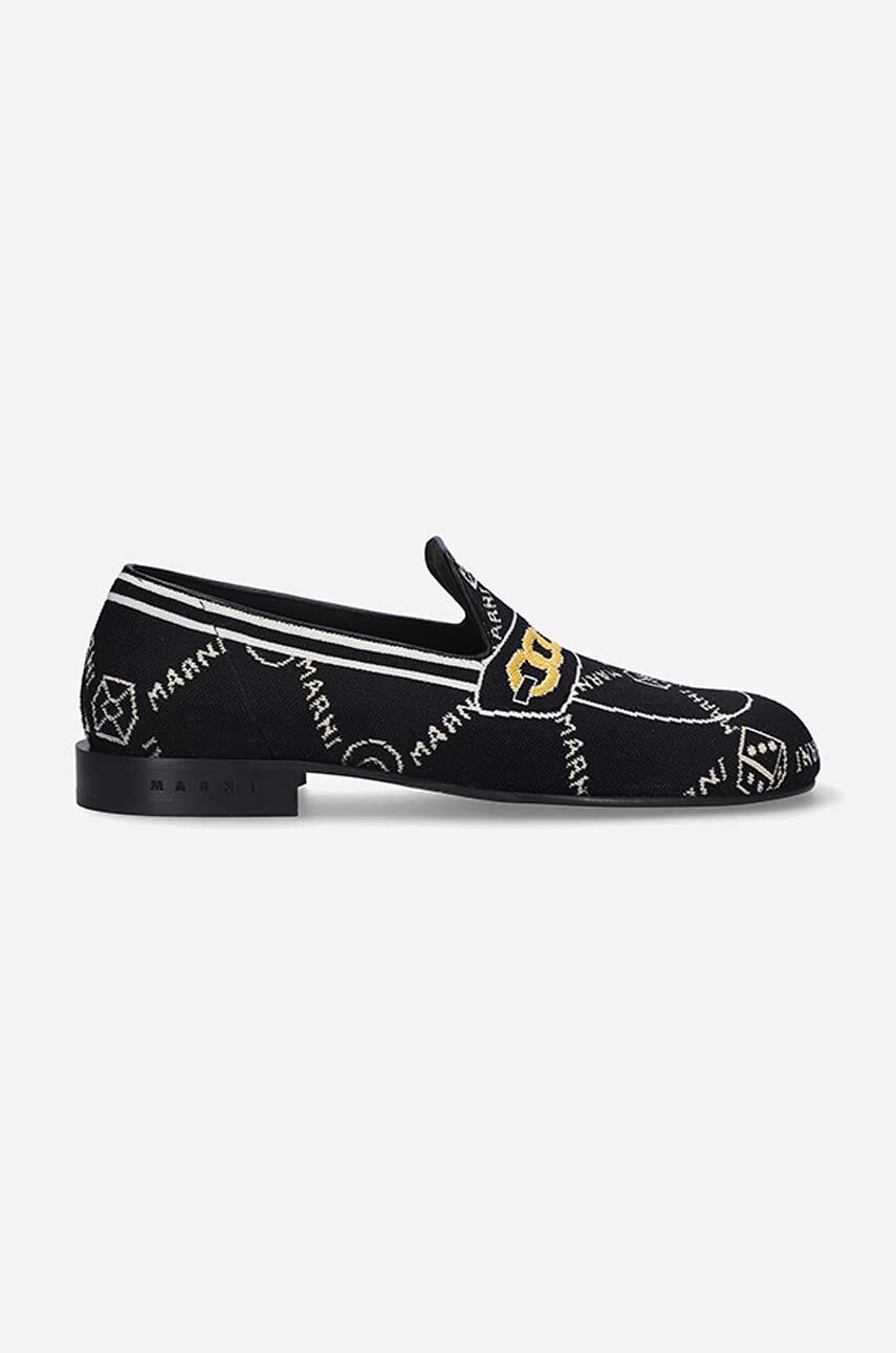 Marni mocasini Moccasin Shoe femei, culoarea negru, cu toc plat MOMS003601.P4601.Z2Q23-black