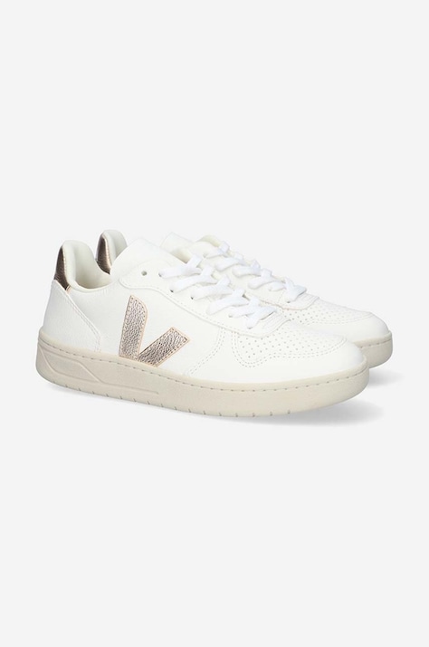Veja sneakers din piele V-10 culoarea alb VX052935