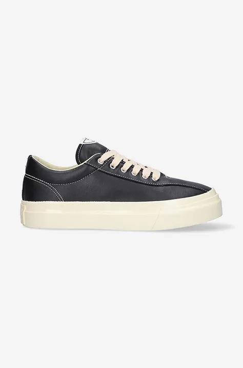Stepney Workers Club leather sneakers Dellow L Leather plimsolls Lister Canvas black color