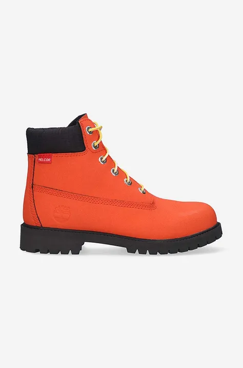 Замшеві черевики Timberland 6 in WaterProof Boot колір помаранчевий на плоскому ходу A2FMB-ORANGE