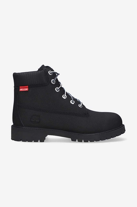 Замшеві черевики Timberland Premium 6 In Waterproof колір чорний на плоскому ходу A2FMM-BLACK