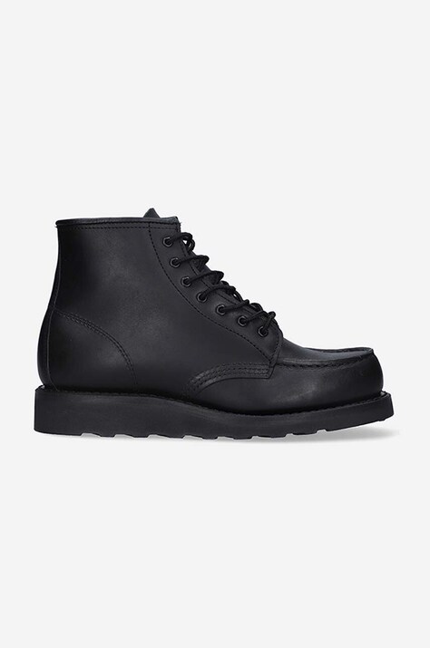 Kožené členkové topánky Red Wing 3380.Leather-Black, dámske, čierna farba, na plochom podpätku