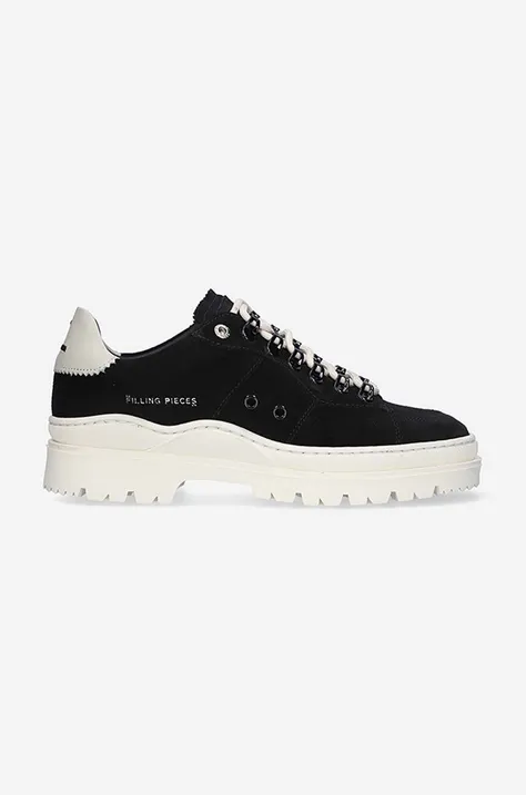 Filling Pieces suede sneakers Court Serrated black color 89128861946