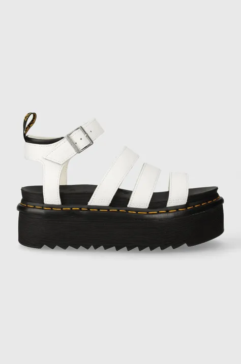 Dr. Martens leather sandals Blaire Quad women's white color