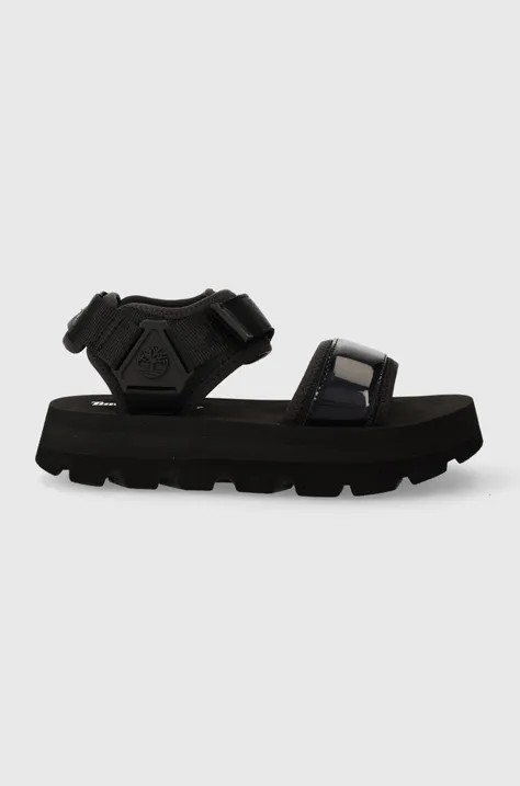 Sandály Timberland Euro Swift dámské, černá barva, na platformě