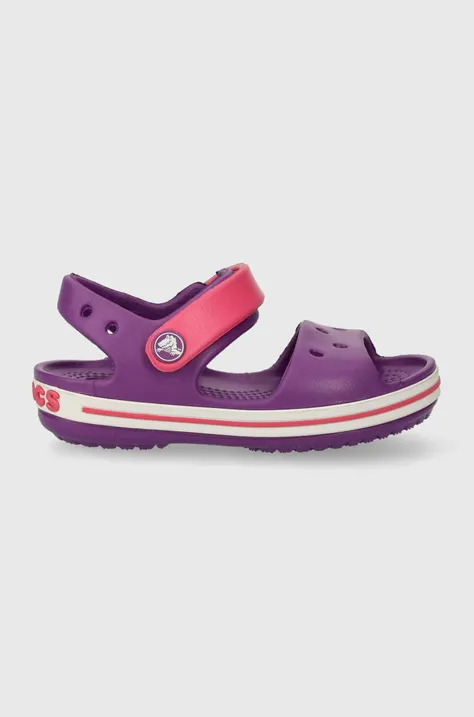 Crocs sandale copii CROCBAND SANDAL KIDS culoarea violet
