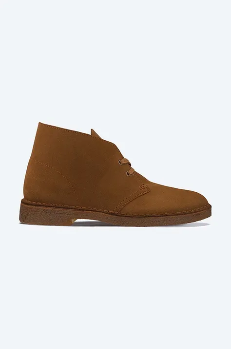 Замшеві туфлі Clarks Originals Desert Boot чоловічі колір коричневий 26155481-BROWN