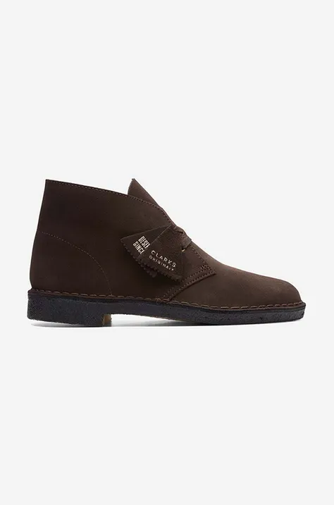 Clarks suede shoes Desert Boot men's brown color 26155485