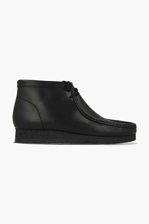 Шкіряні туфлі Clarks Wallabee 26155512 чоловічі колір чорний
