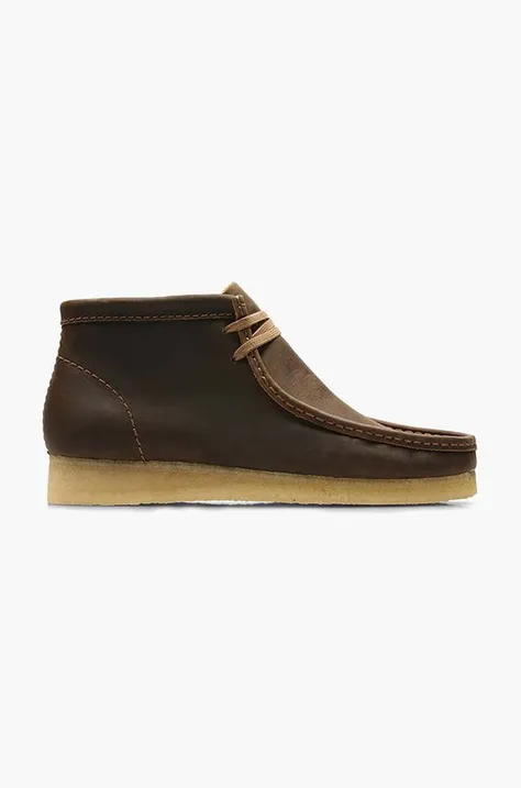 Шкіряні туфлі Clarks Wallabee колір коричневий 26155513-BROWN