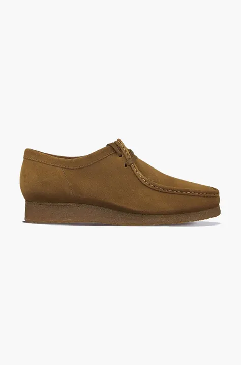 Замшеві туфлі Clarks Wallabee колір коричневий 26155518-BROWN