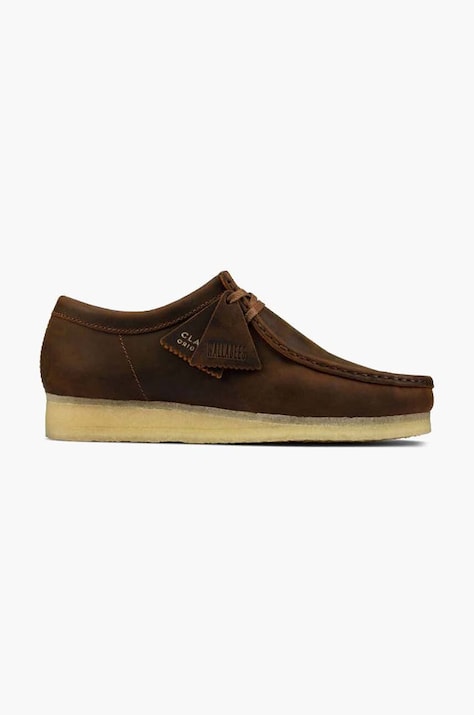 Kožené mokasíny Clarks Originals Wallabee hnědá barva, 26156605