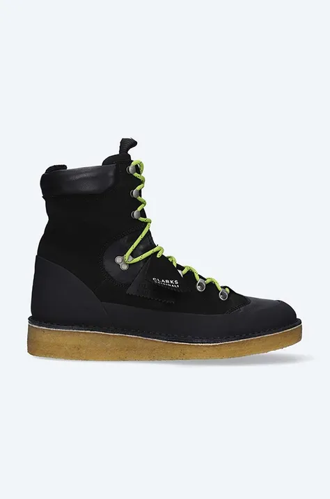Clarks leather shoes Desert Coal Hike men's black color 26162091