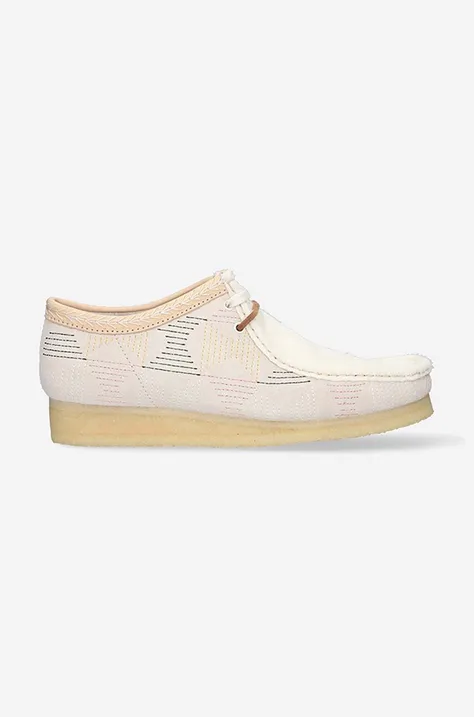 Clarks suede shoes Wallabee Boot beige color 26165014