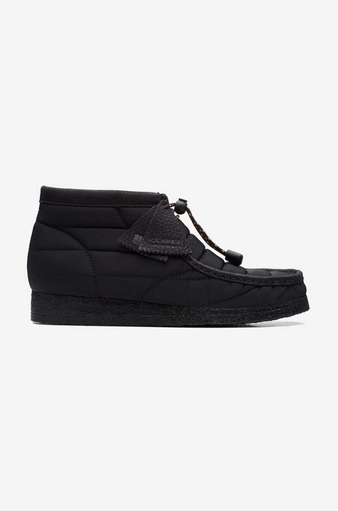 Polobotky Clarks Originals Wallabee Boot pánské, černá barva, 26168801