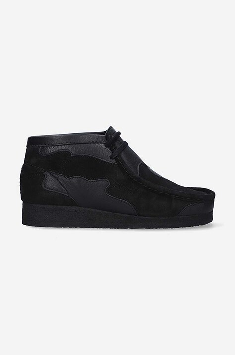 Δερμάτινα κλειστά παπούτσια Clarks Wallabee Boot Patch χρώμα: μαύρο 26163921 F326163921