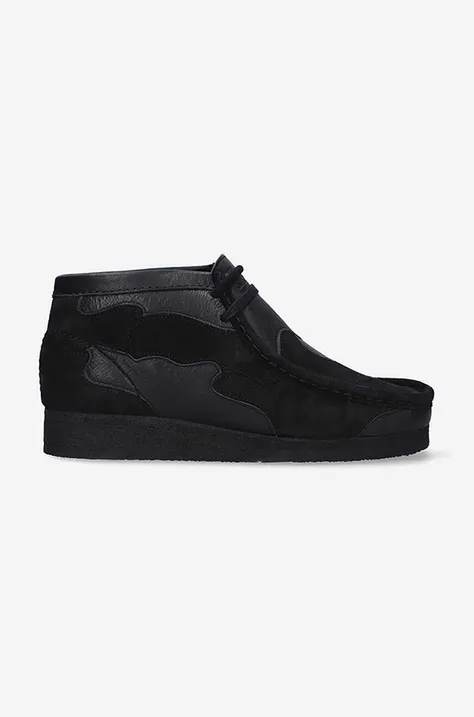 Шкіряні туфлі Clarks Wallabee чоловічі колір чорний 26163921-BLACK