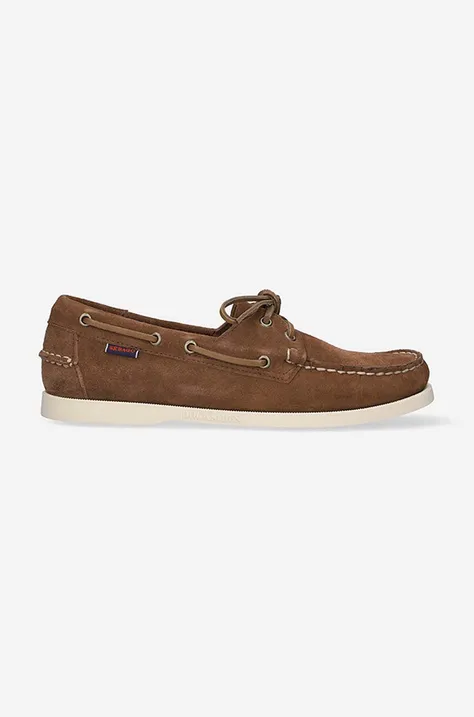 Sebago suede loafers men's brown color