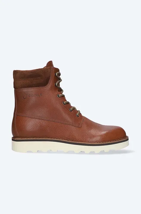 Fracap leather shoes EXPLORER men's brown color