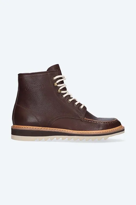 Fracap leather shoes EXPLORER men's brown color