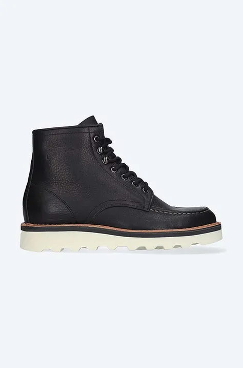 Fracap leather shoes EXPLORER men's black color