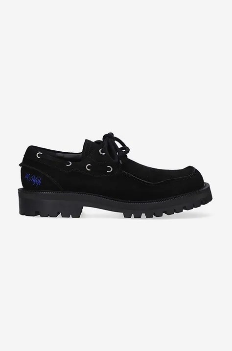 Ader Error suede loafers Boat Shoes men's black color