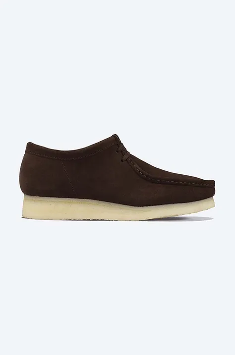 Замшеві туфлі Clarks чоловічі колір коричневий 26156606-brown