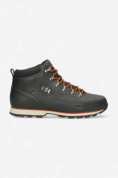 Helly Hansen leather shoes The Forester men's green color 10513