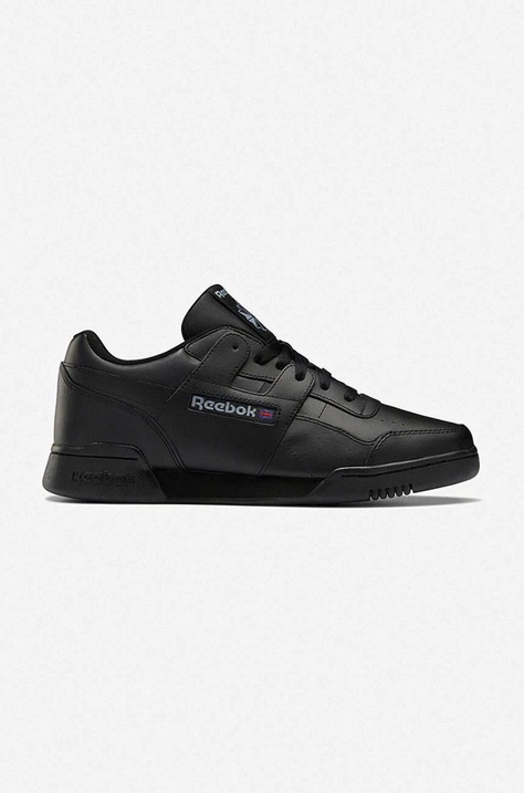 Кожаные кроссовки Reebok Classic Workout Plus цвет чёрный HP5910-black