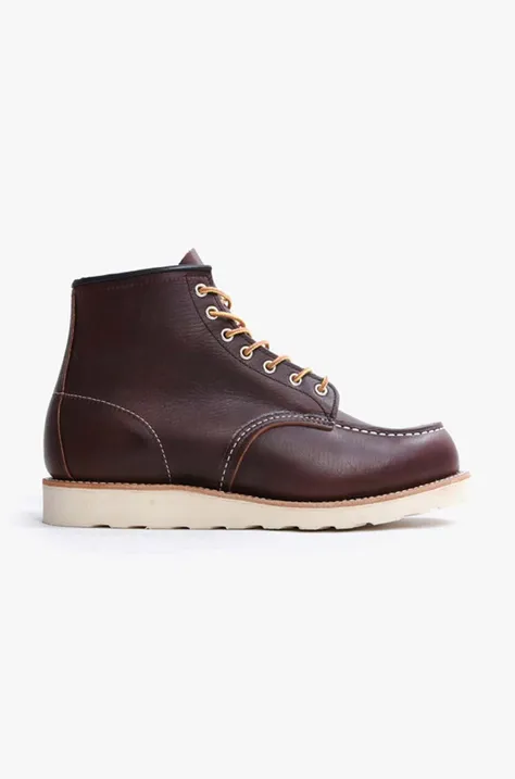 Red Wing leather shoes Moc Toe men's maroon color 8138