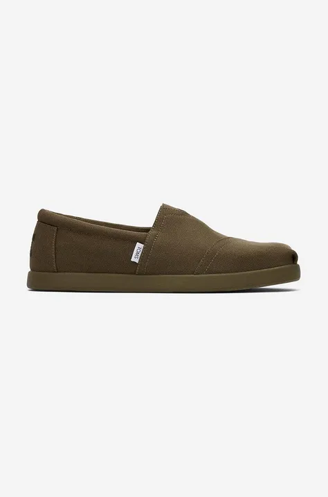 Espadrilky Toms Alpargata Forward pánske, zelená farba