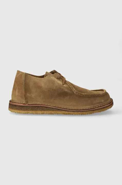 Замшеві туфлі Astorflex чоловічі колір коричневий