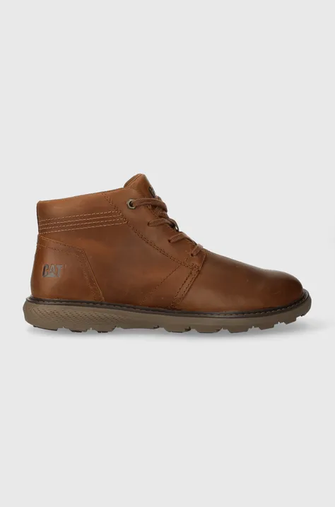 Кожаные ботинки Caterpillar мужские цвет коричневый