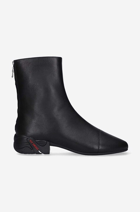 Кожаные полусапожки Raf Simons Solaris High цвет чёрный HR780008L.0003-black