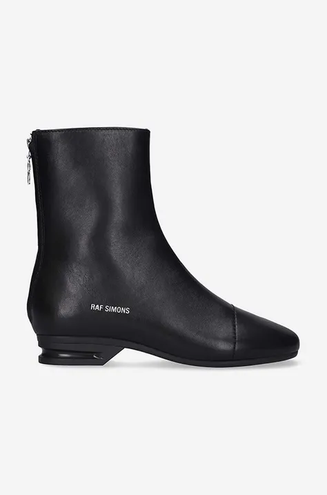 Raf Simons leather ankle boots 2001 black color