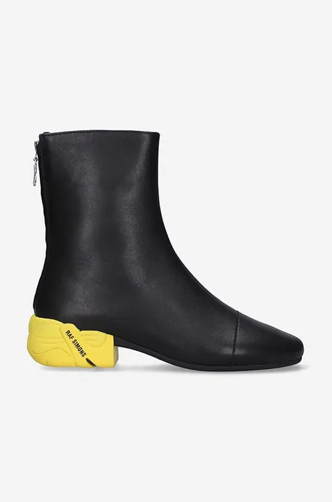Raf Simons leather ankle boots Solaris High HR780008L 0009 black color