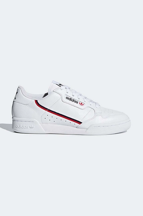 Usnjene superge adidas Originals Continental 80 bela barva, G27706