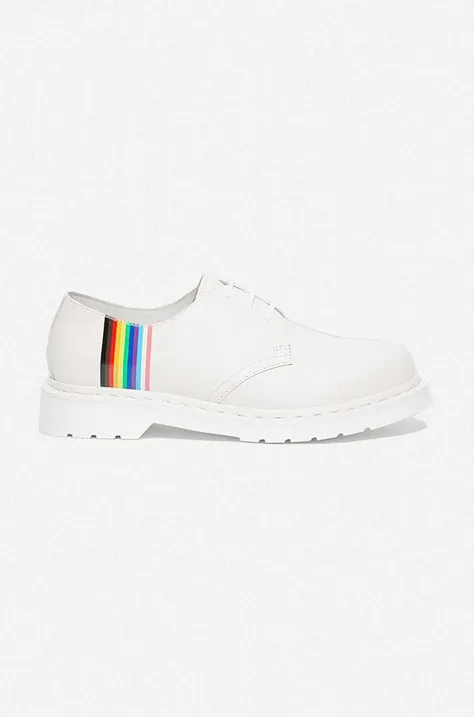 Dr. Martens leather shoes For Pride white color