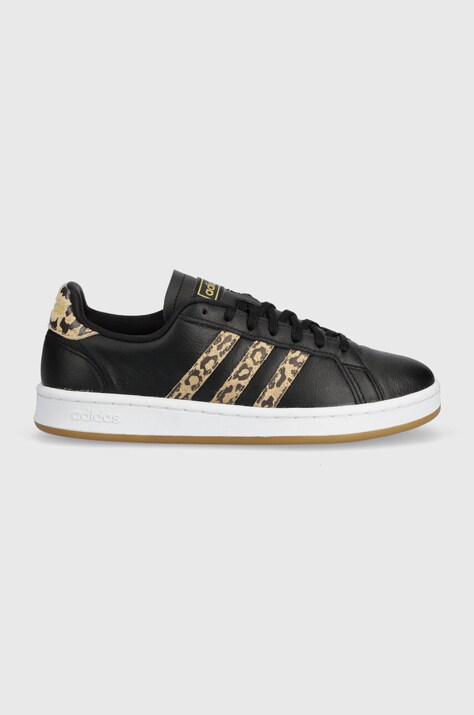 adidas sneakersy skórzane Grand Court FY8950 kolor czarny FY8950-CZARNY