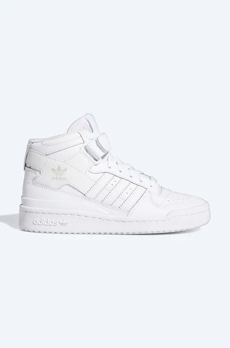 Kožené sneakers boty adidas Originals Forum Mid J bílá barva, FZ2086-white