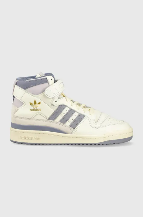 adidas leather trainers Forum 84 HI ID7316 white color