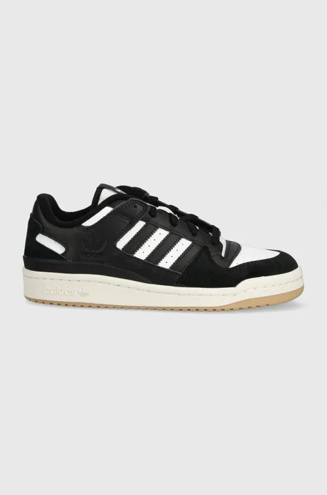 Kožené sneakers boty adidas Originals Forum Low černá barva, ID6862-black