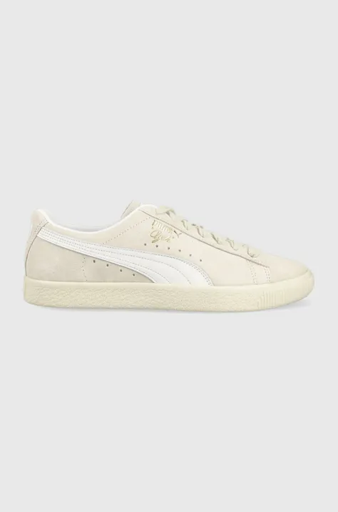 Semišové sneakers boty Puma Clyde béžová barva, 39113401-white